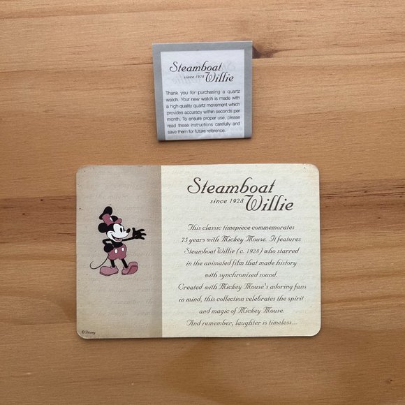 Disney Steamboat Willie 75th Anniversary Mickey Watch w/ Collector's Tin - Picture 5 of 8